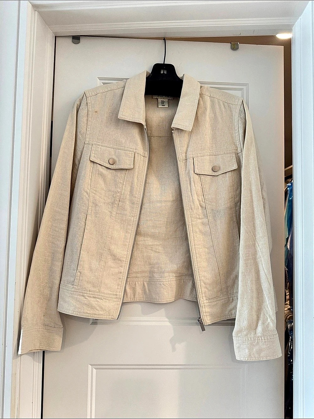 Rachel Zoe Linen Blend Utility Jacket Size Medium Like New